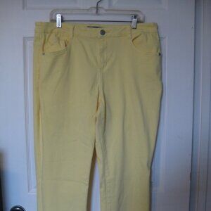 Democracy Jeans Womens 14 Flex-ellent Yellow Denim Mid Rise Stretch Straight Leg